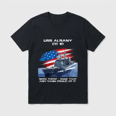 USS Albany CG-10 Cruiser Veteran T-Shirt – Classic T-Shirt in Black