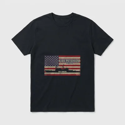 USS Peterson DD-969 Navy Veteran T-Shirt – Classic T-Shirt in Black