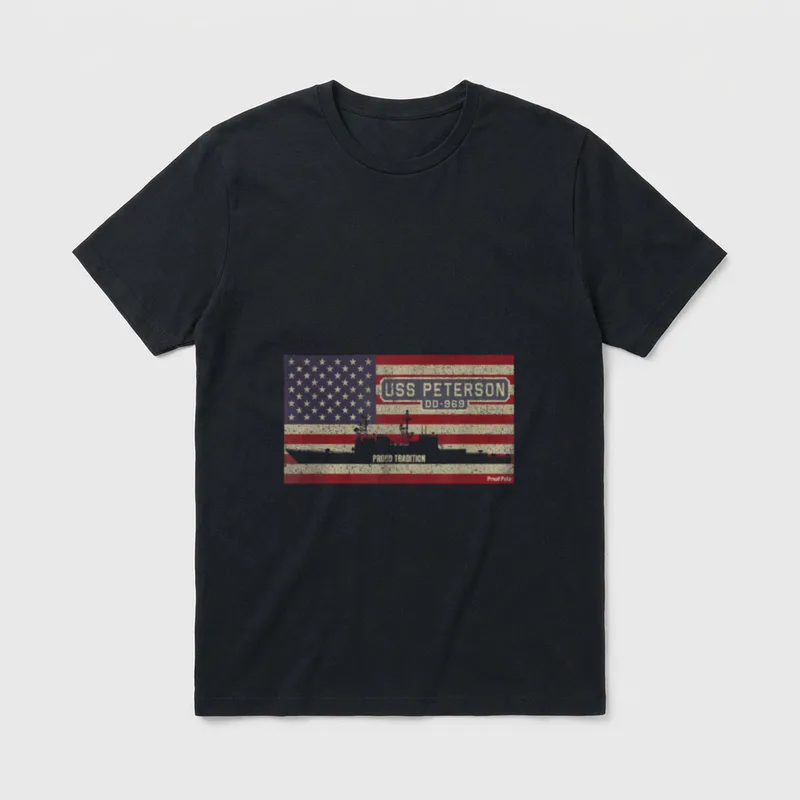 USS Peterson DD-969 Navy Veteran T-Shirt – Classic T-Shirt in Black