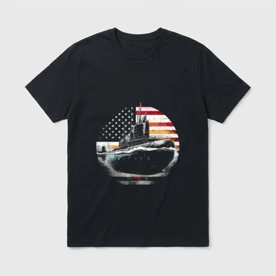 Navy Submarine Patriotic T-Shirt – Classic T-Shirt in Black