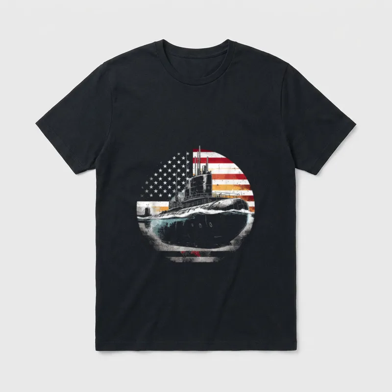 Navy Submarine Patriotic T-Shirt – Classic T-Shirt in Black