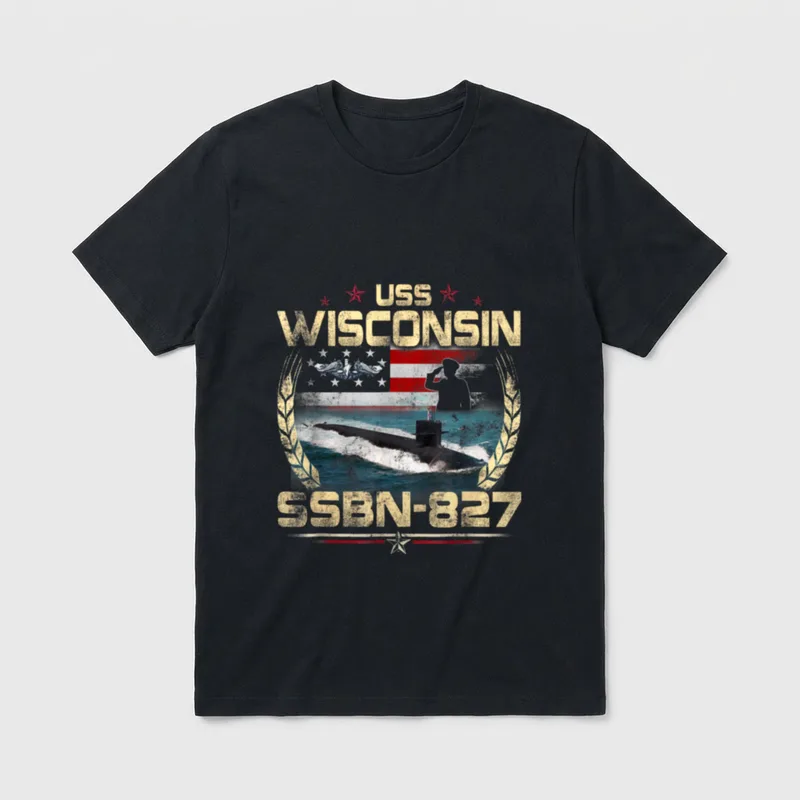 USS Wisconsin Submarine Veteran T-Shirt – Classic T-Shirt in Black