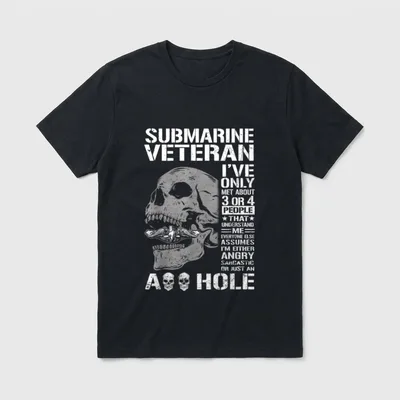 Submarine Veteran Skull T-Shirt – Classic T-Shirt in Black