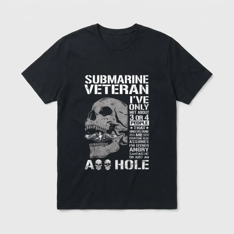 Submarine Veteran Skull T-Shirt – Classic T-Shirt in Black