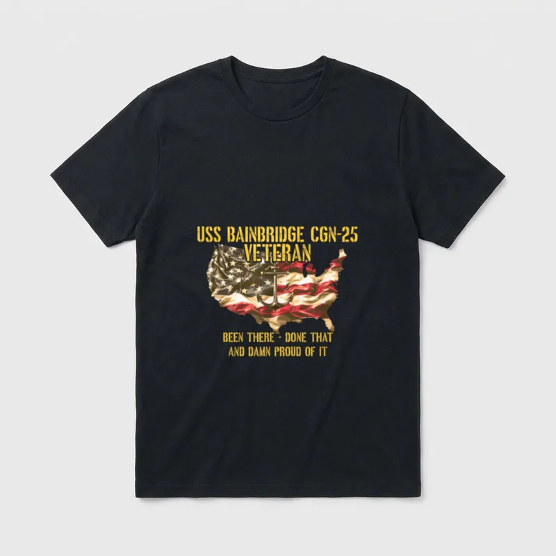 Bainbridge CGN-25 Guided Missile Cruiser Veteran T-Shirt – Classic T-Shirt in Black