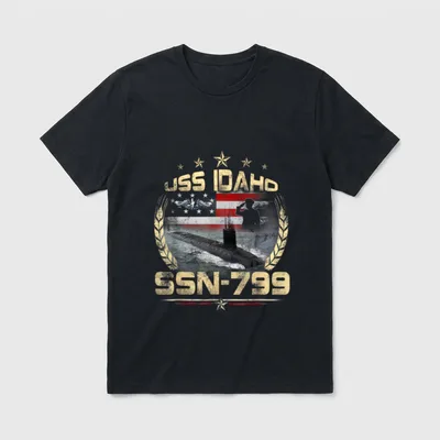 USS Idaho SSN-799 US Flag Submarine T-Shirt – Classic T-Shirt in Black