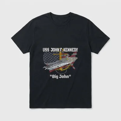 John F Kennedy CV-67 CVA-67 Veterans T-Shirt – Classic T-Shirt in Black
