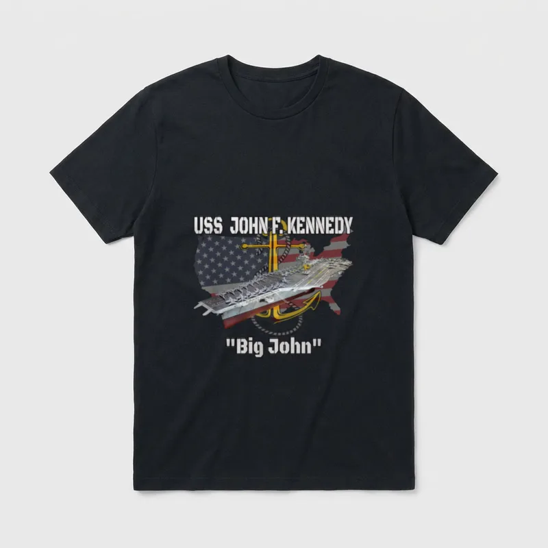 John F Kennedy CV-67 CVA-67 Veterans T-Shirt – Classic T-Shirt in Black
