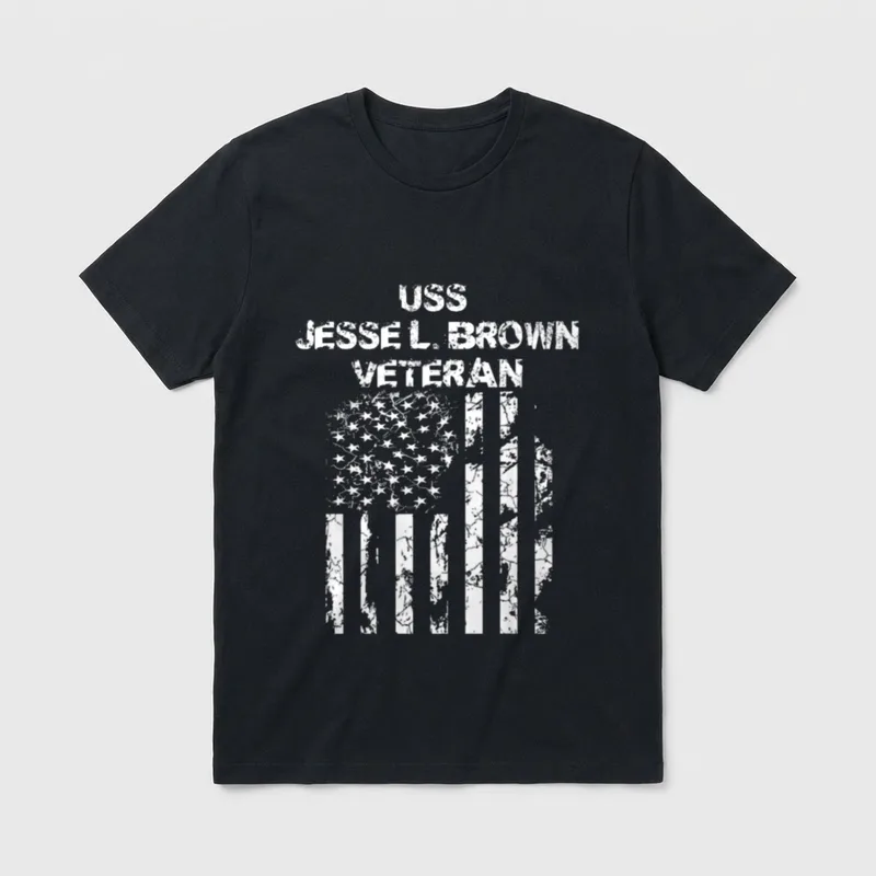 USS Jesse L Brown Veteran Navy T-Shirt – Classic T-Shirt in Black