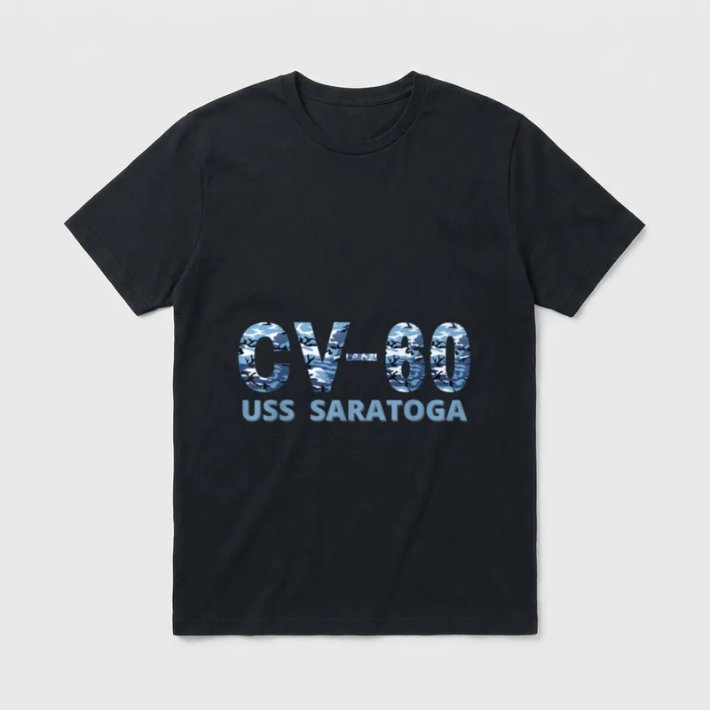 USS Saratoga Aircraft Carrier US Navy T-Shirt – Classic T-Shirt in Black