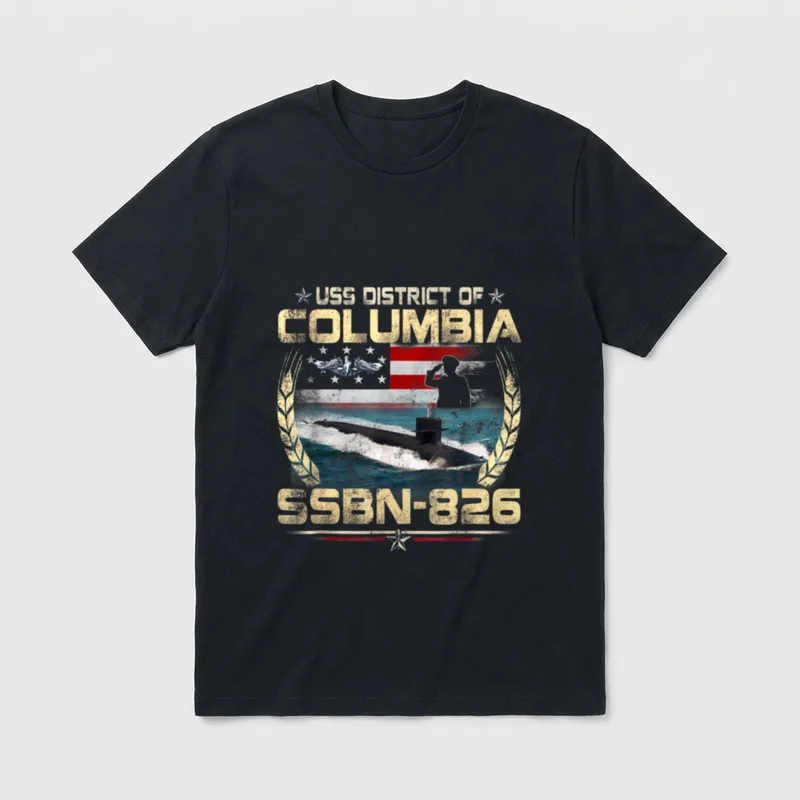 Columbia SSBN-826 USA Flag Submarine Veteran T-Shirt – Classic T-Shirt in Black
