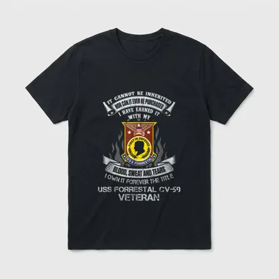 Title USS Forrestal CV-59 Veteran T-Shirt – Classic T-Shirt in Black