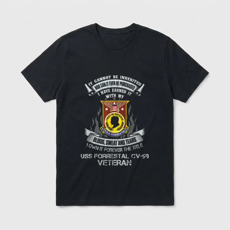 Title USS Forrestal CV-59 Veteran T-Shirt – Classic T-Shirt in Black
