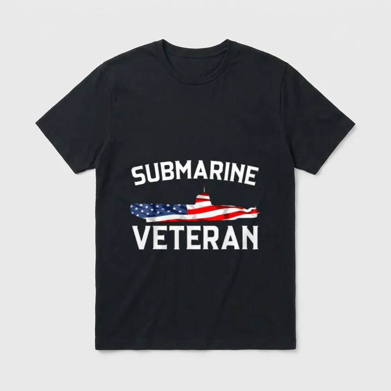 Submarine Veteran USA Flag Nautical Underwater T-Shirt – Classic T-Shirt in Black
