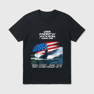 Andrew Jackson SSBN-619 American Flag Submarine T-Shirt – Classic T-Shirt in Black