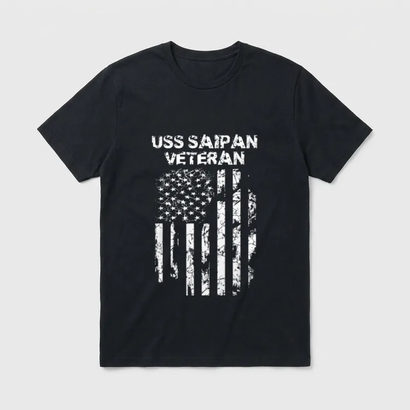USS Saipan Veteran T-Shirt – Classic T-Shirt in Black