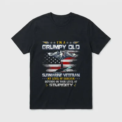 U S Submarine Grumpy Old Veteran T-Shirt – Classic T-Shirt in Black