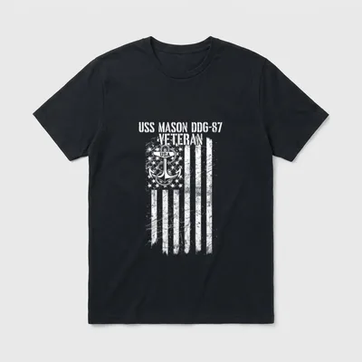 USS Mason DDG-87 Destroyer Veteran T-Shirt – Classic T-Shirt in Black