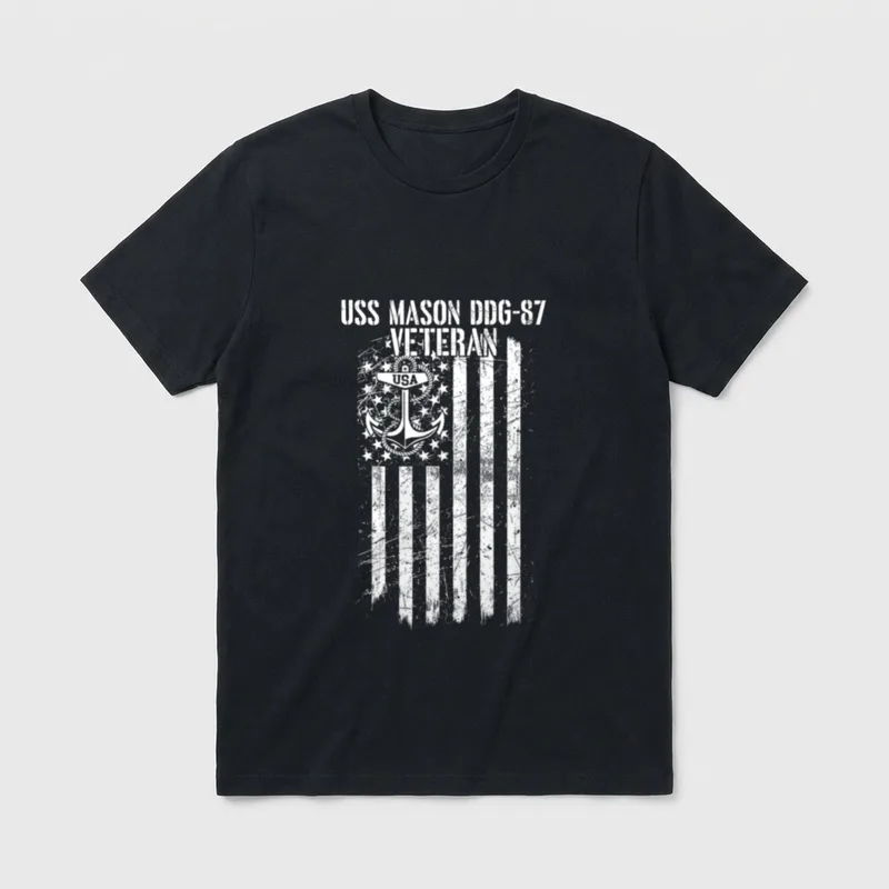 USS Mason DDG-87 Destroyer Veteran T-Shirt – Classic T-Shirt in Black