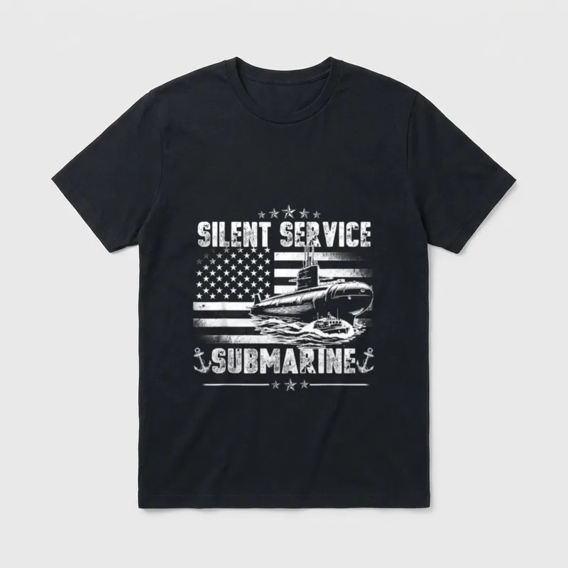 U S Submarines Silent Service Flag T-Shirt – Classic T-Shirt in Black