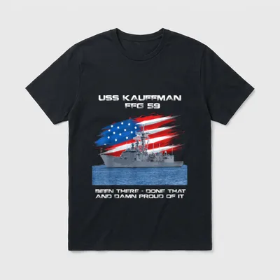 FFG-59 Class Frigate American Flag Veteran T-Shirt – Classic T-Shirt in Black