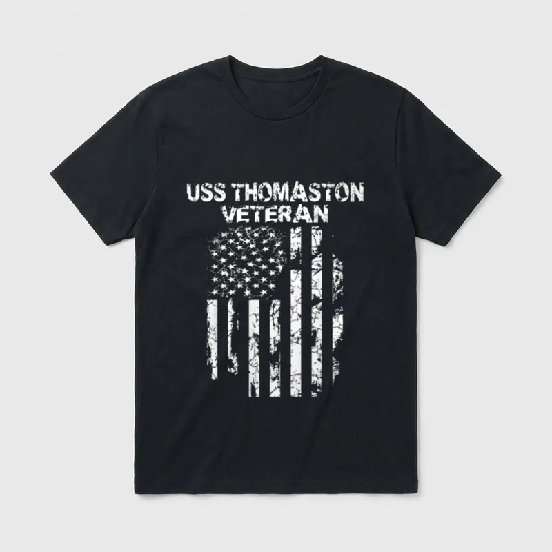 USS Thomaston Military Veteran Distressed USA T-Shirt – Classic T-Shirt in Black