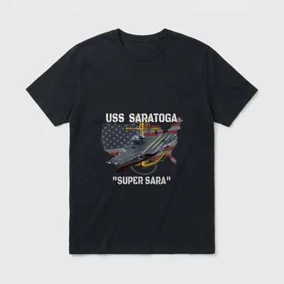 Carrier USS Saratoga CV-60 CVA-60 Veterans T-Shirt – Classic T-Shirt in Black