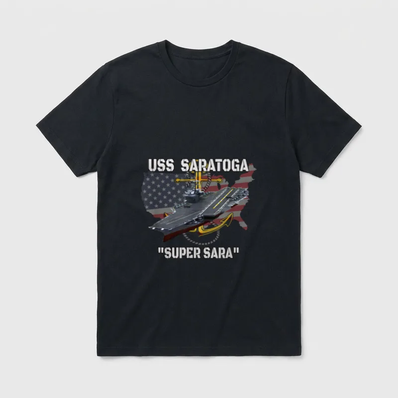 Carrier USS Saratoga CV-60 CVA-60 Veterans T-Shirt – Classic T-Shirt in Black