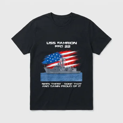FFG-22 Class Frigate American Flag Veteran T-Shirt – Classic T-Shirt in Black