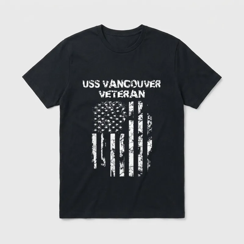 USS Vancouver Military Veteran T-Shirt – Classic T-Shirt in Black