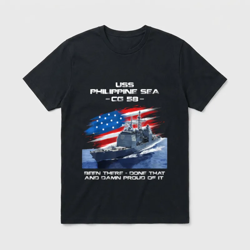 CG-58 Class Cruiser American Flag Veteran T-Shirt – Classic T-Shirt in Black