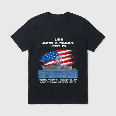 FFG-19 Class Frigate American Flag Veteran T-Shirt – Classic T-Shirt in Black