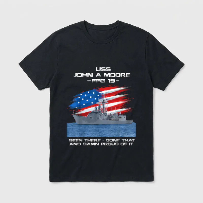 FFG-19 Class Frigate American Flag Veteran T-Shirt – Classic T-Shirt in Black