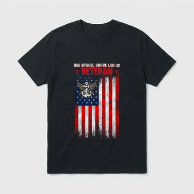 USS Grove LSD-32 Dock Landing Veterans T-Shirt – Classic T-Shirt in Black