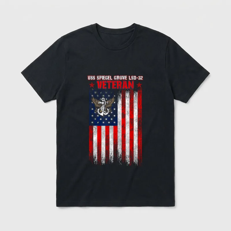 USS Grove LSD-32 Dock Landing Veterans T-Shirt – Classic T-Shirt in Black