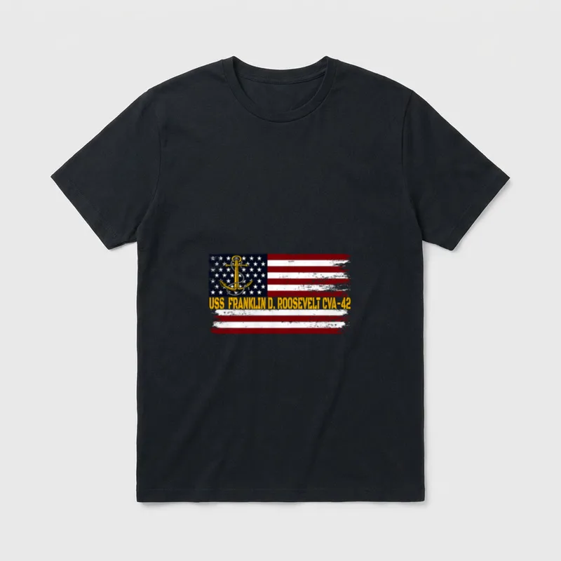 USS Franklin D Roosevelt CVA-42 Veteran T-Shirt – Classic T-Shirt in Black
