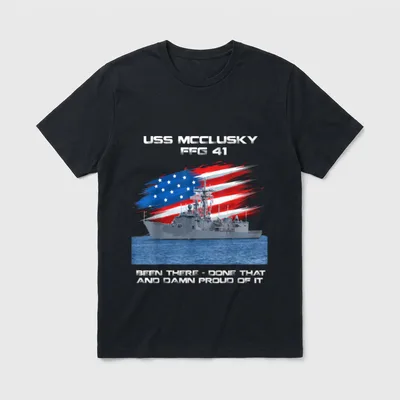 FFG-41 Class Frigate American Flag Veteran T-Shirt – Classic T-Shirt in Black