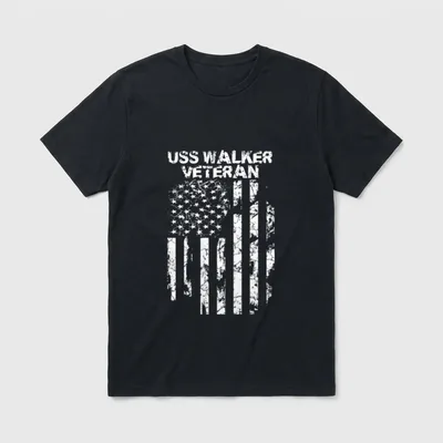 USS Walker Military Veteran Distressed USA T-Shirt – Classic T-Shirt in Black