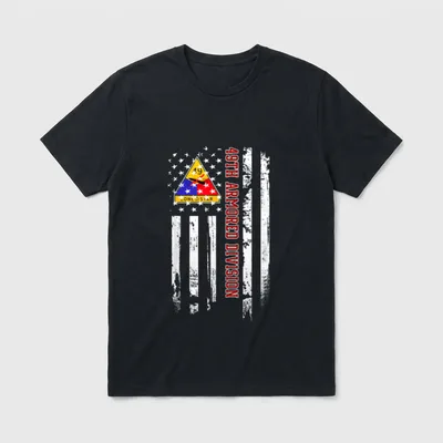 49th Armored Division Veteran T-Shirt – 49 Lone Star 49th Armored Division on weathered flag – Classic T-Shirt in Black