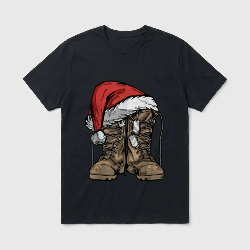 Military Veteran Christmas T-Shirt – Classic T-Shirt in Black