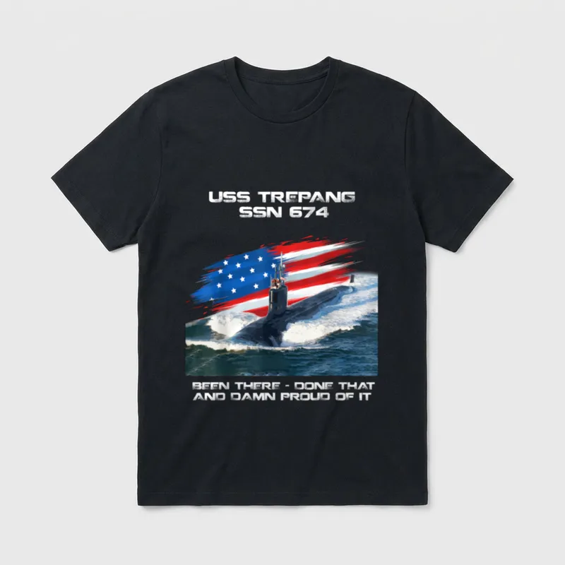 Trepang SSN-674 American Flag Submarine Veteran T-Shirt – Classic T-Shirt in Black