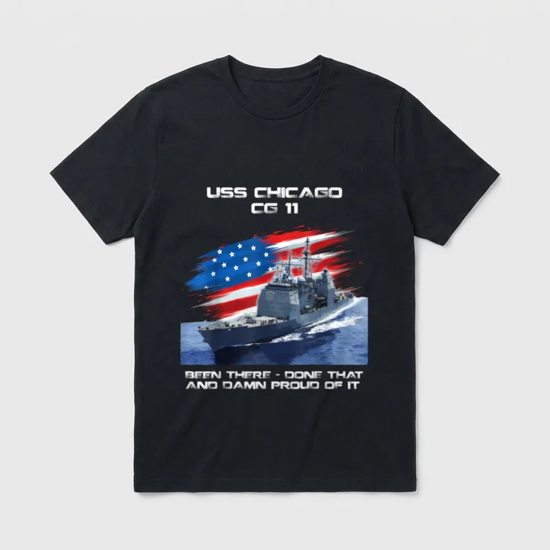 CG-11 Class Cruiser American Flag Veteran T-Shirt – Classic T-Shirt in Black
