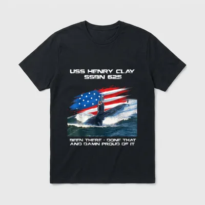 Clay SSBN-625 American Flag Submarine Veteran T-Shirt – Classic T-Shirt in Black