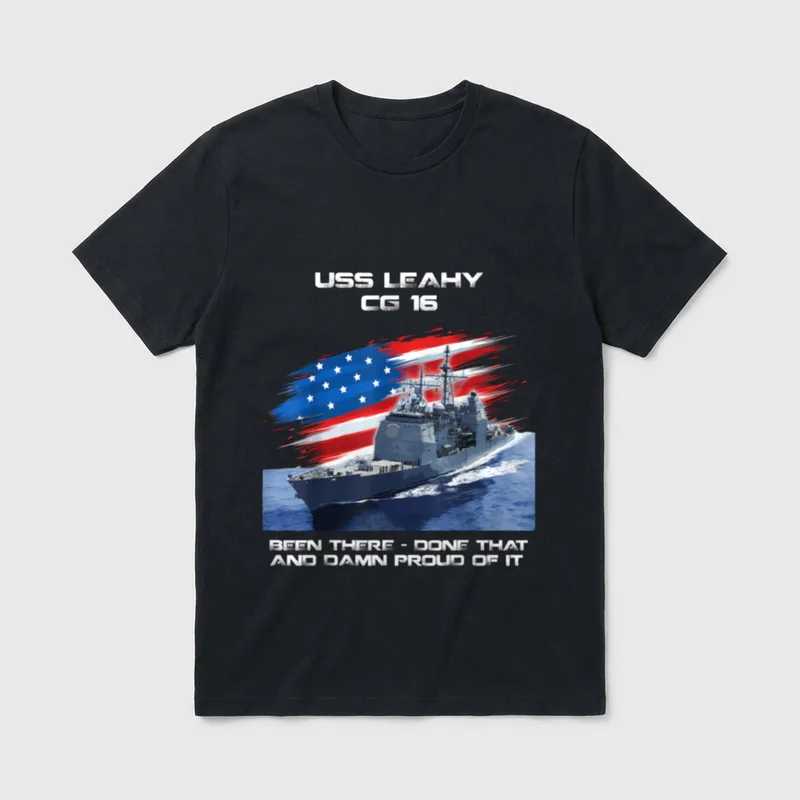 CG-16 Class Cruiser American Flag Veteran T-Shirt – Classic T-Shirt in Black