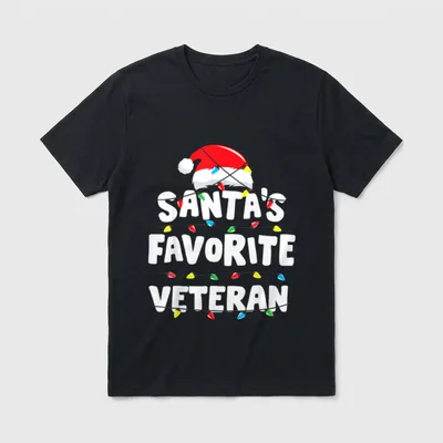 Veteran Christmas Santa's Favorite Funny Xmas T-Shirt – Classic T-Shirt in Black