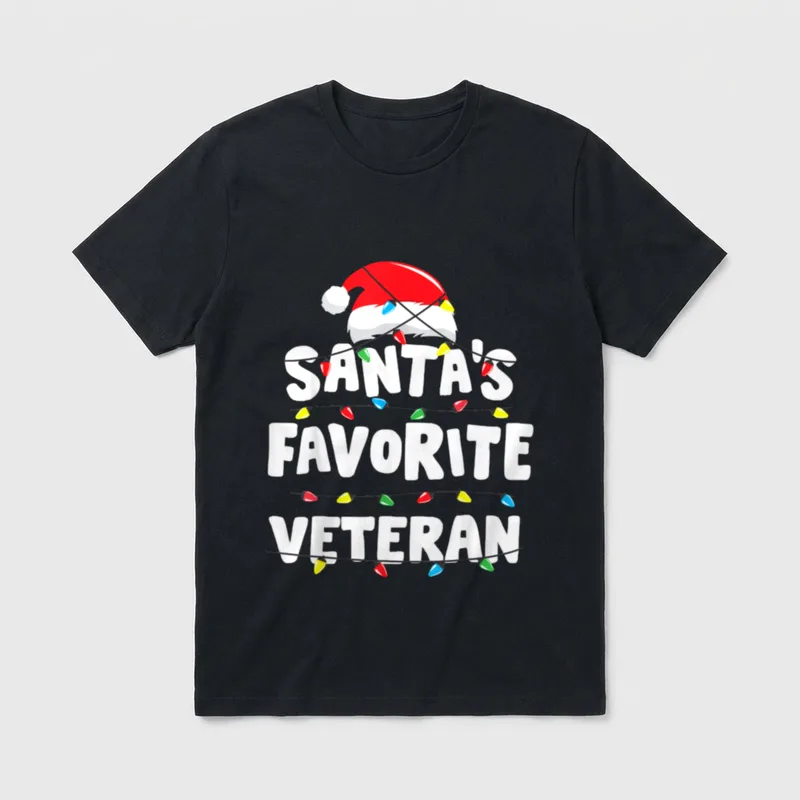 Veteran Christmas Santa's Favorite Funny Xmas T-Shirt – Classic T-Shirt in Black