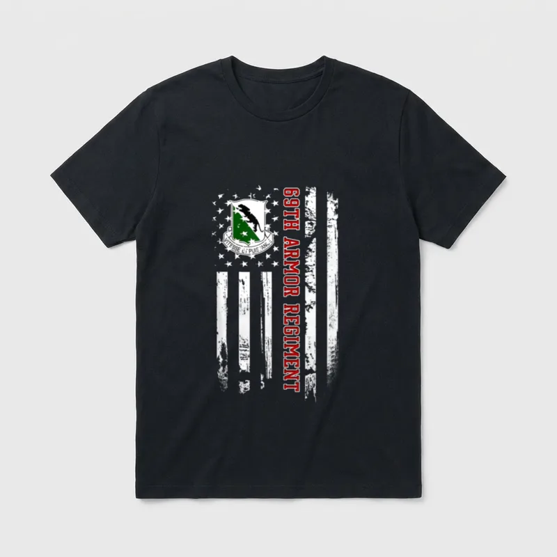 69th Armor Regiment Veteran USA Flag T-Shirt – Classic T-Shirt in Black