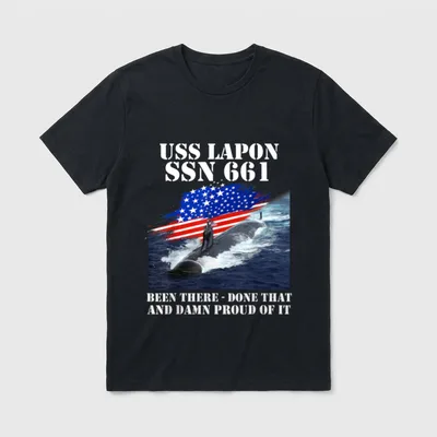 Lapon SSN-661 American Flag Submarine Veteran T-Shirt – Classic T-Shirt in Black