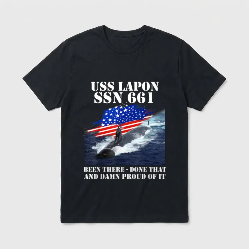 Lapon SSN-661 American Flag Submarine Veteran T-Shirt – Classic T-Shirt in Black