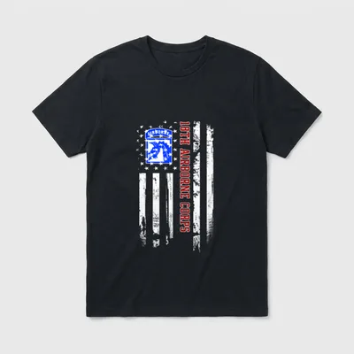 18th Airborne Corps Veteran USA Flag T-Shirt – Classic T-Shirt in Black